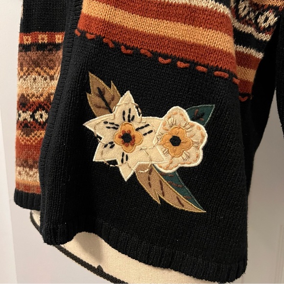 Erika Black and Brown Floral Cardigan - Picture 7 of 9